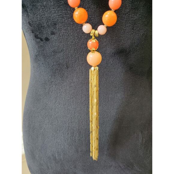 Stony Women's Pink Ball & Beaded Pearl Chunky Fashion Jewelry Long Necklace - Picture 2 of 7